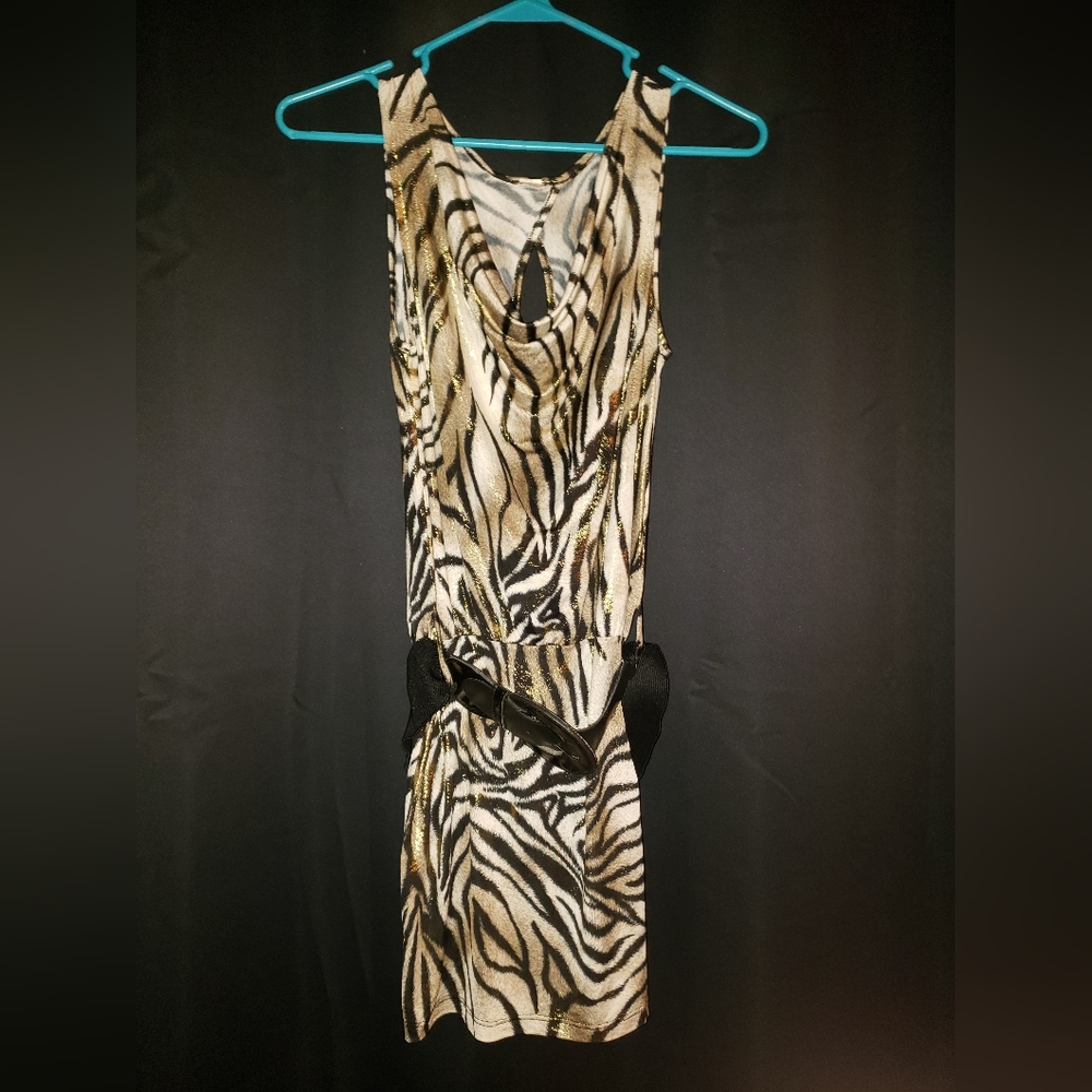 Animal Print Dress with Black Belt Size Small